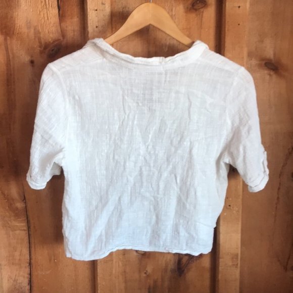 Anthropologie Potter's Pot Bohemian Tie Crop Top - Picture 6 of 7